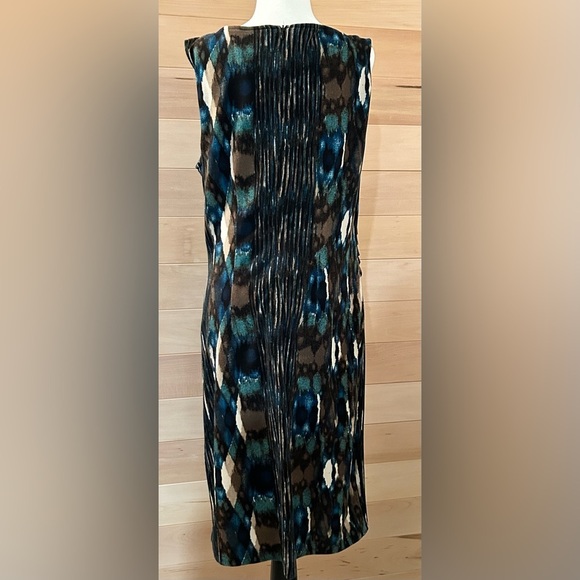 Libra Dress, SIZE LARGE, multicolour, some stretching, ruching, sleeveless - Picture 3 of 9